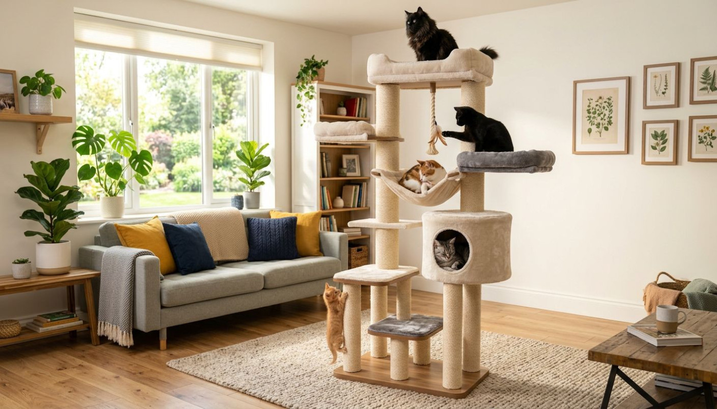 Wie wählt man den perfekten Kratzbaum für mehrere Katzen?